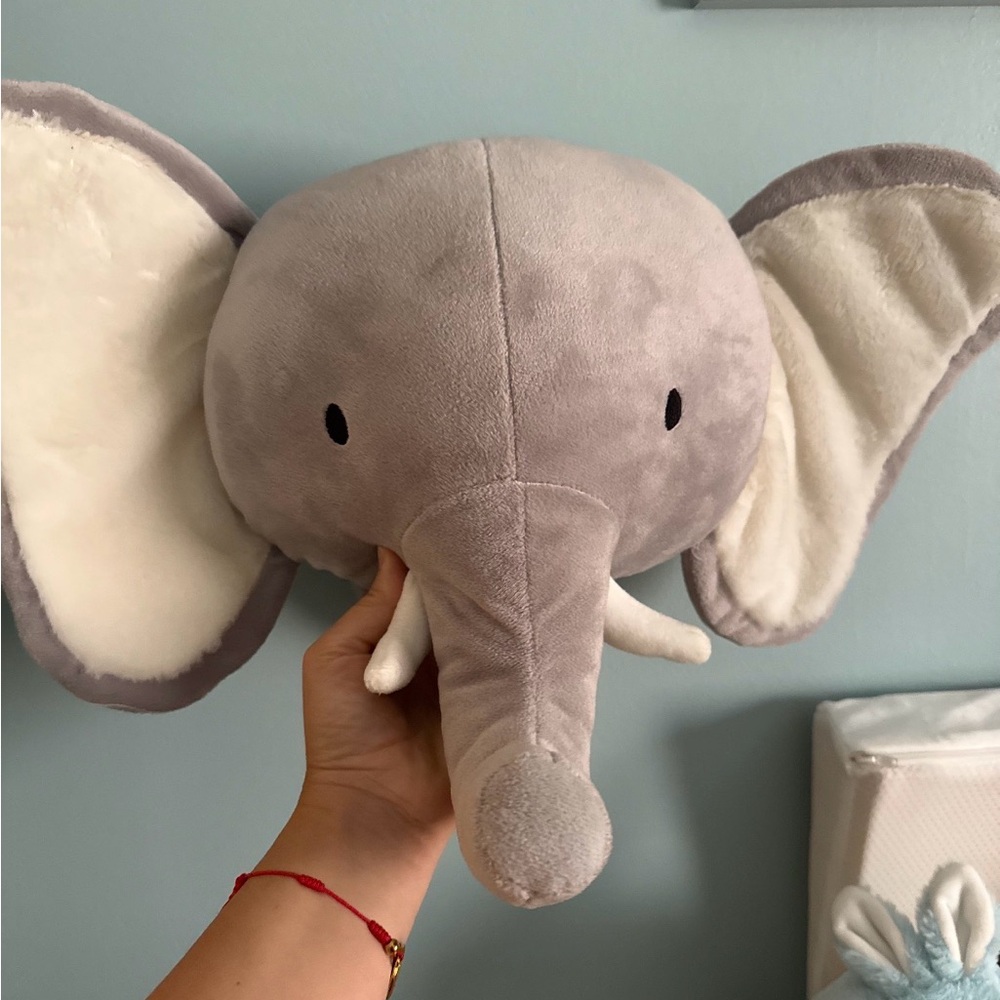 Gray Elephant Plush Wall Decor